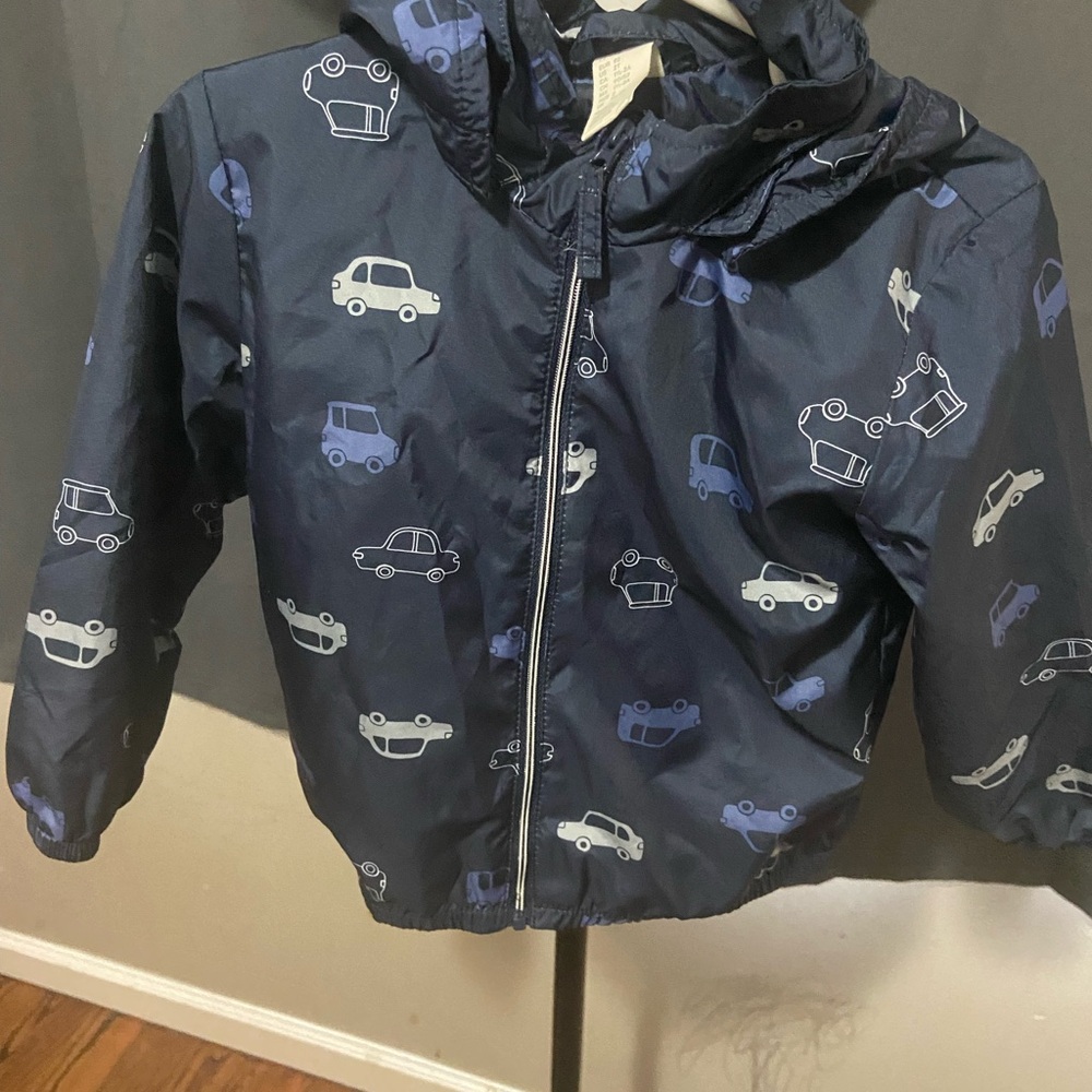 H&M Navy Blue Kids Jacket with Car Print